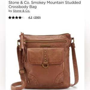 Stone & Co Smokey Mountain studded crossbody bag in cognac